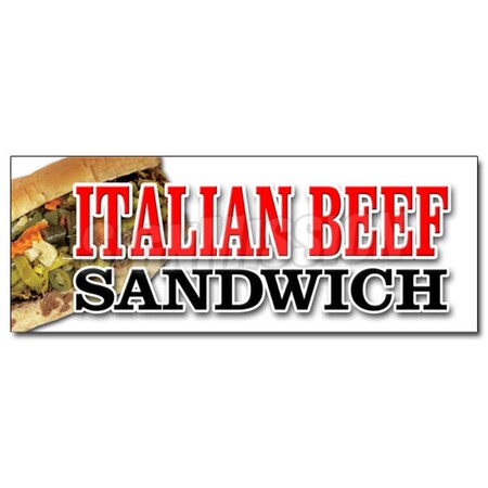 Amistad 24 in. Italian Beef Sandwich Decal Sticker - Salami Meat Deli Italian Restaurant AM3302090